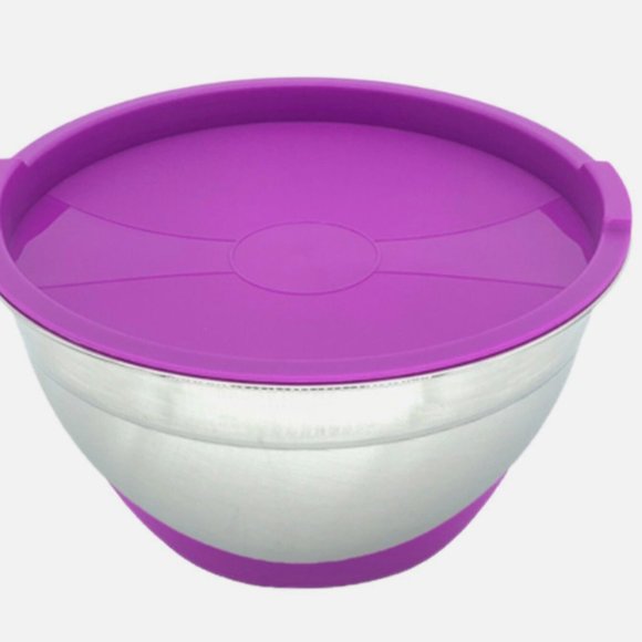 Mixing Bowl With Airtight Lid Stainless Steel Metal Bowl Colored Anti Slip - Picture 2 of 5